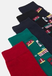 Jack & Jones JACXMAS WRAPPING SOCKS 5 PACK - Sokken - navy blazer pack:aventurine - black - navy blazer - rio red