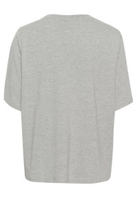 Grå kortærmet t-shirt, lavet af blødt stof, med en løs pasform og rund halsudskæring. Minimalistisk design uden synlige mønstre eller accenter.