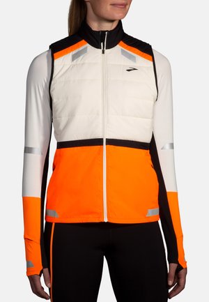 RUN VISIBLE INSULATED 2.0 - Bodywarmer - ecru fluoro flash black
