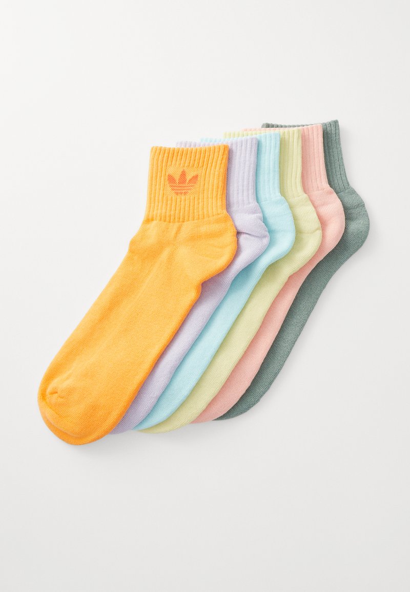 adidas Originals 6 PACK - Sokid - silver green   glow pink   powder yellow