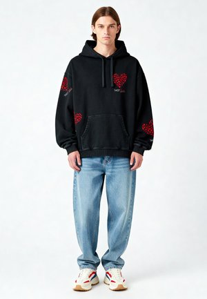 TOO SWEET PRINT VINTAGE HEAVYWEIGHT - Hoodie - black denim