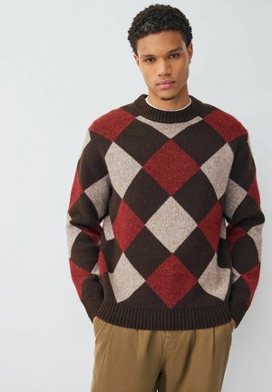 Strickpullover - brown/red