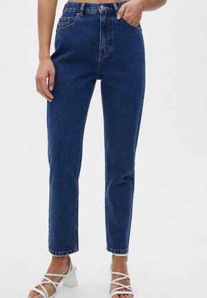 MOM FIT - Straight leg -farkut - dark-blue denim