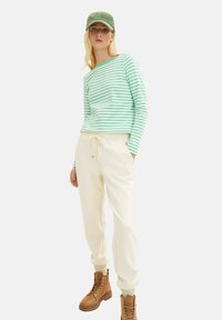 TOM TAILOR DENIM Camiseta de manga larga - white green stripe