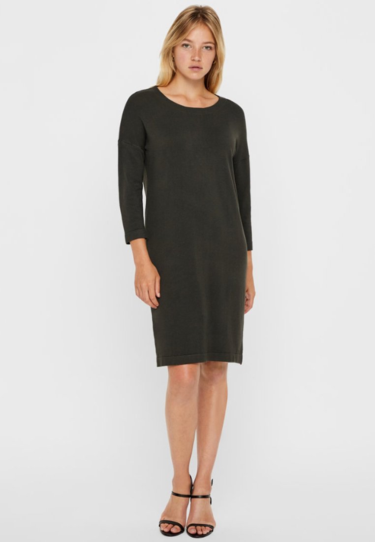 dark green jumper dress