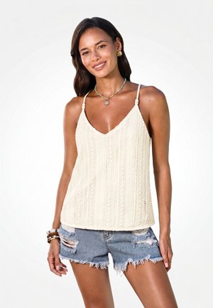 Cupshe, LIGHTWEIGHT KNIT CAMISOLE TANK TOP - Top - beige