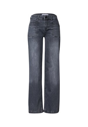 Street One, MID WAIST WIDE LEG LOOSE-FIT JEANS - Coupe large - steel grey washed