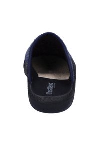 Navy slip-on shoe with a soft fabric upper, textured black sole, and a cushioned insole featuring the brand name "Westland."
