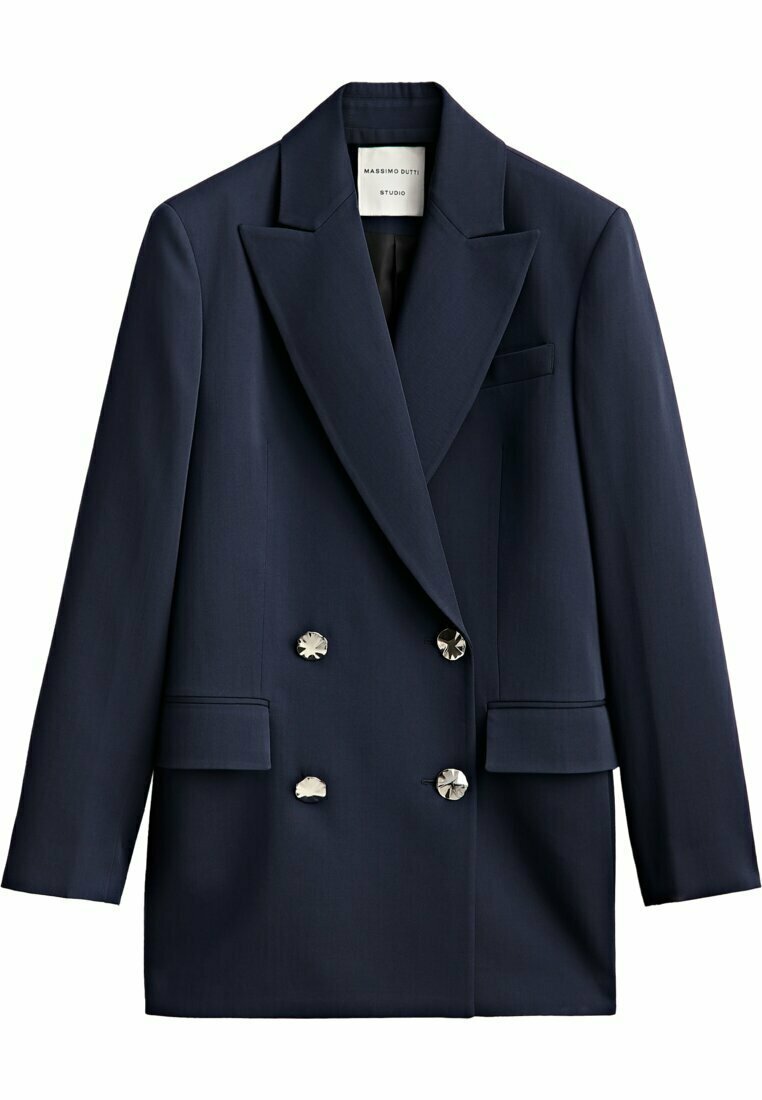 Damen Leichte Jacken | Massimo Dutti STUDIO WOOL BLAZER WITH SILVER BUTTONS Blazer blue black denim/dark-blue denim - WN69257 Damen Leichte Jacken | Massimo Dutti STUDIO WOOL BLAZER WITH SILVER BUTTONS Blazer blue black denim/dark-blue denim - WN69257