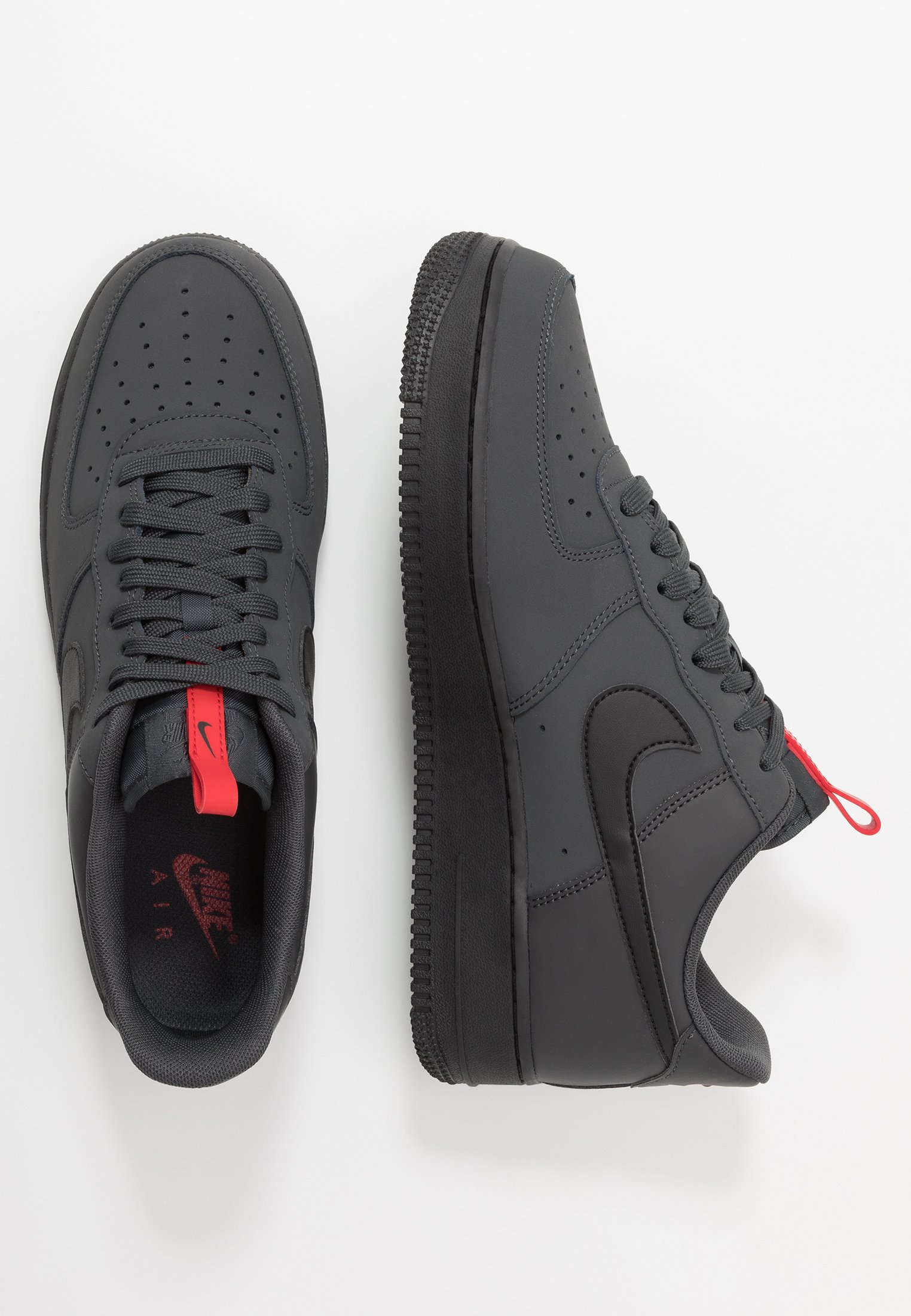 dark grey and red air force 1