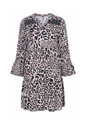 Angel of Style, EMPIRE DRESS, LEOPARD PRINT, BRODERIE ANGLAISE INSERTS, FLOUNCES - Hverdagskjole - linen
