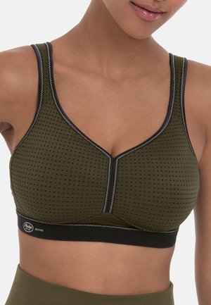 PERFORMANCE SPORT - Sports bra - dark oliv schwarz