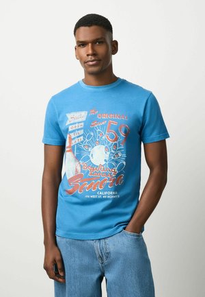 Next, REGULAR FIT - GRAPHIC SLUB T-SHIRT - T-Shirt print - light blue bowling