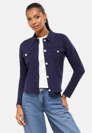 REGULAR FIT - COLLARED MILITARY LONG SLEEVE  WITH POCKETS  - Vest - navy blue