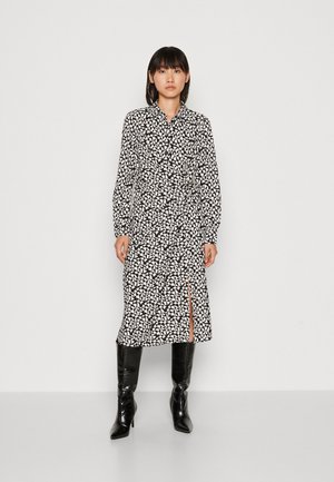 Vero Moda VMEVA OYA CALF SHIRT DRESS - Tričkové šaty - black