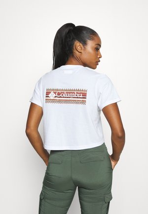 RIVER 1/2 CROP TEE - T-shirt con stampa - white