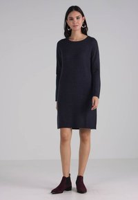 VILA VIRIL DRESS - Vestido de malha - total eclipse melange