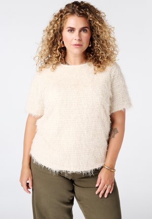 MS Mode, MS MODE TOP NOT TRANSLATED - T-shirt print - cream