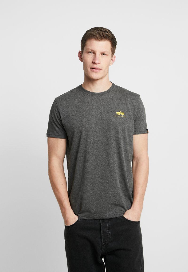 Alpha Industries BASIC SMALL LOGO - Jednoduché tričko - charcoal heather