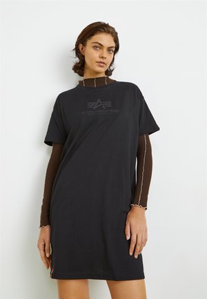 BASIC LONG - Print T-shirt - black