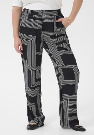 KCDONNA  - Trousers - black beige graphic lines