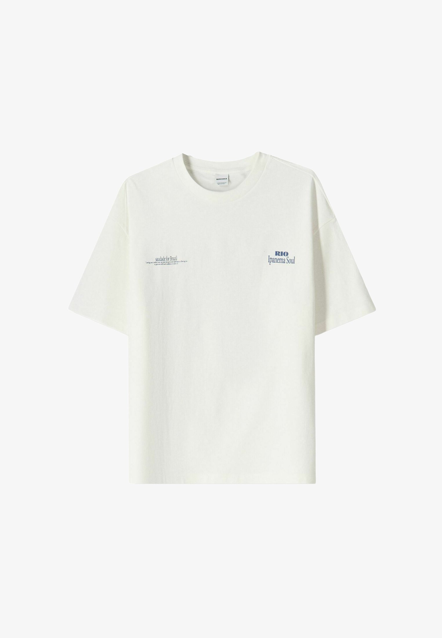 Bershka SHORT SLEEVE Print T-shirt white