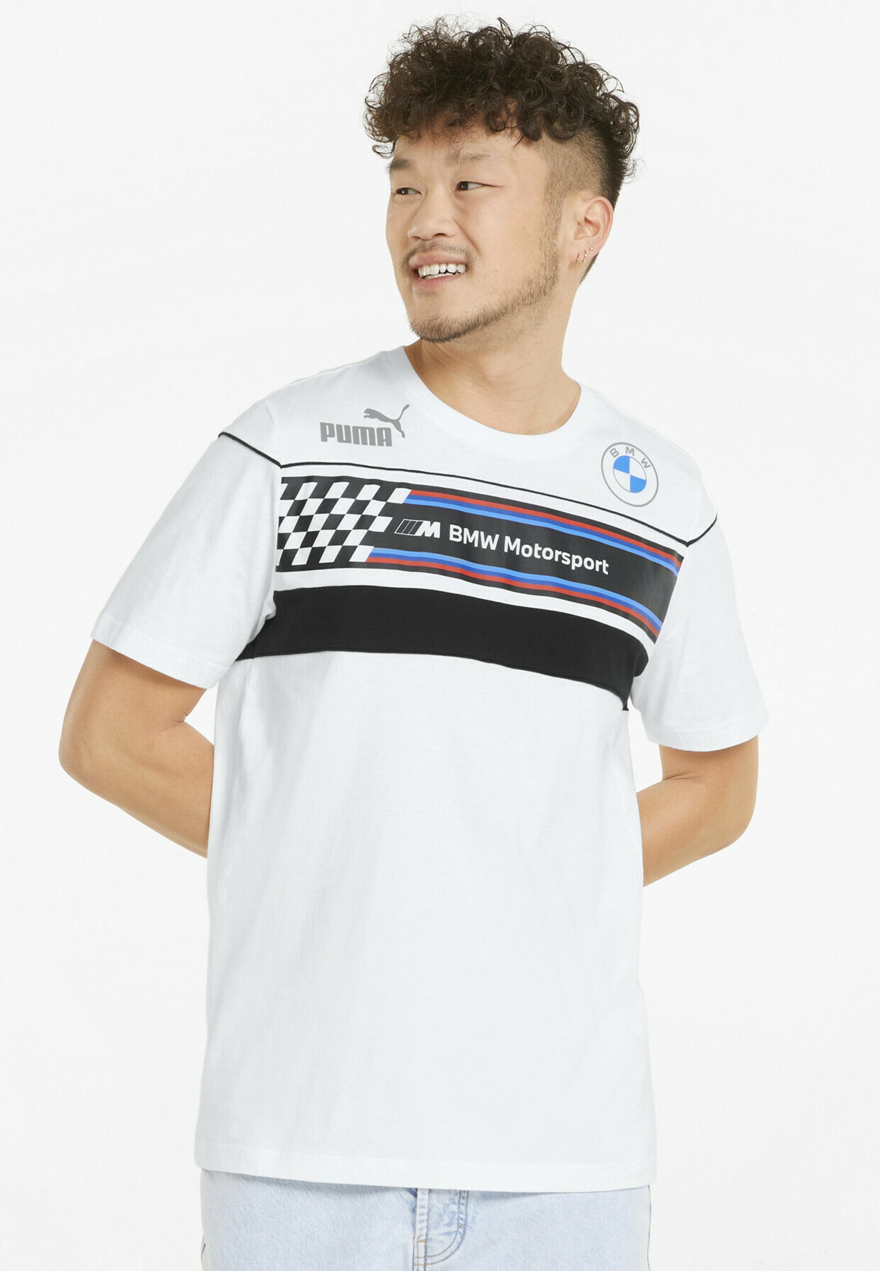 Puma BMW MOTORSPORT - T-shirt print - puma white/wit - Zalando.nl