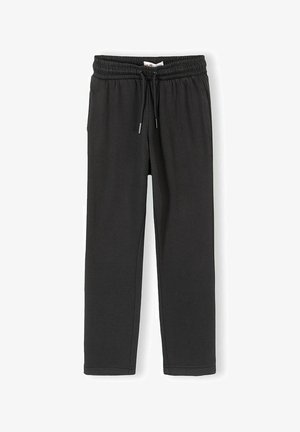 Zwarte sweatpants met een elastische taille en aantrekkoord, rechte pijpen en zonder zichtbare logo's of patronen.
