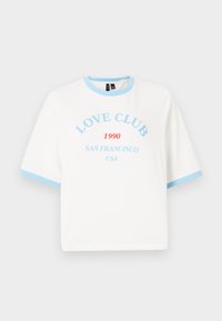 VMTOVA  - Print T-shirt - snow white/airy blue
