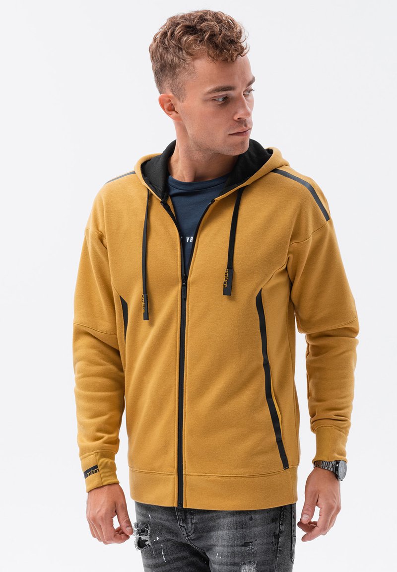 Ombre Felpa con zip - mustard