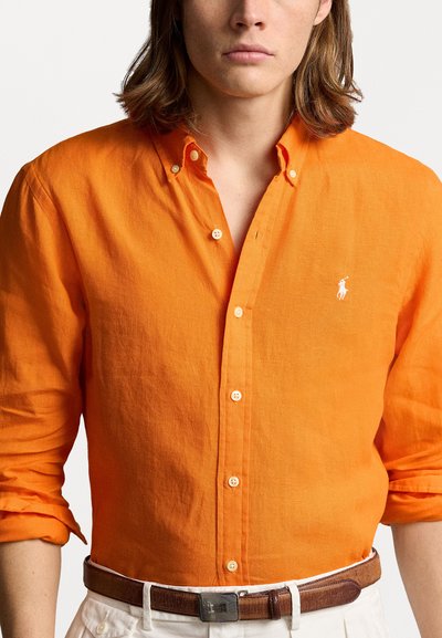 Polo Ralph Lauren SLIM FIT LINEN SHIRT - Majica - bright signal orange