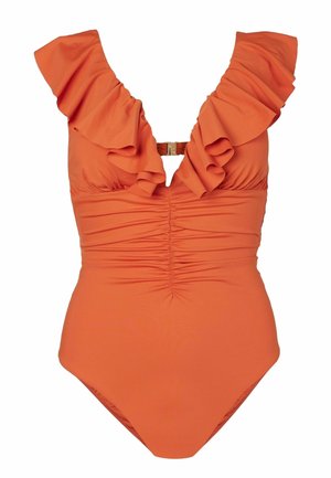 FRILL PLUNGE  - Badeanzug - rust brown