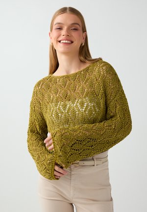 Jimmy Key, 6WW138318OPENWORK BOAT NECK KNITTED JUMPER - Pullover - green