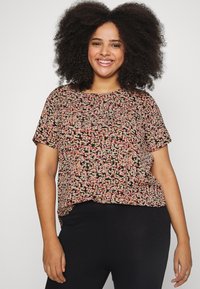 ONLY Carmakoma CARVICA LIFE NOOS - Camicetta - black/neon ditsy