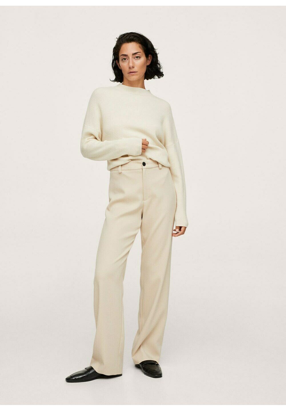 pantaloni vita alta mango