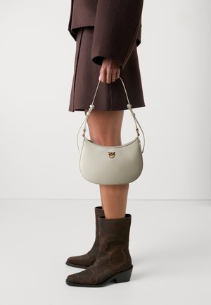HALF MOON MINI - Handbag - bianco seta/antique gold