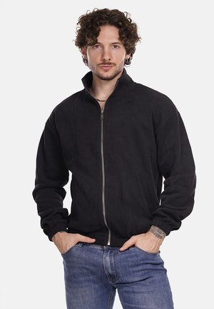 Felpa con zip - nero