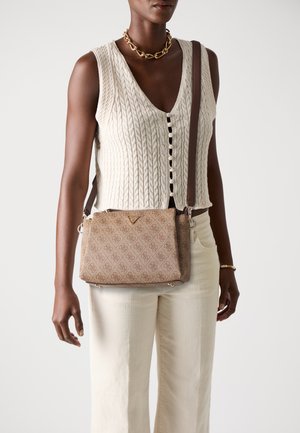 NOELLE TRI COMP CROSSBODY - Cross body bag - latte logo/brown
