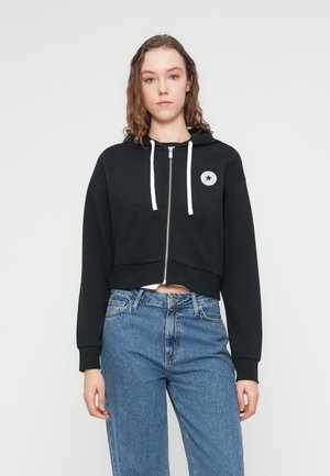RETRO CHUCK GRAPHIC HOODIE - Športna jopa s kapuco na zadrgo - black