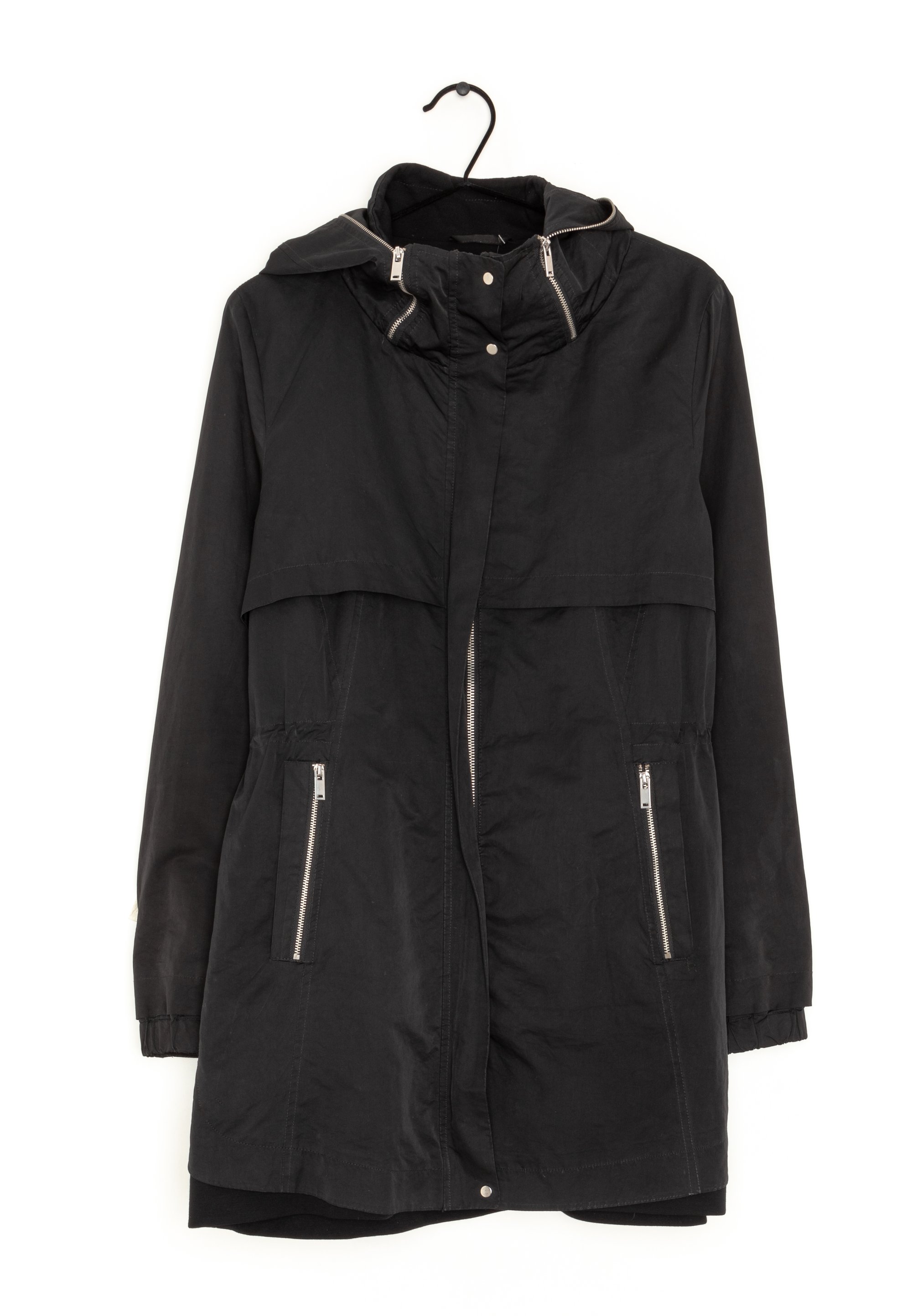 Veste Parka Imperméable Zara Femme – Taille 36, Couleur Kaki, Coton