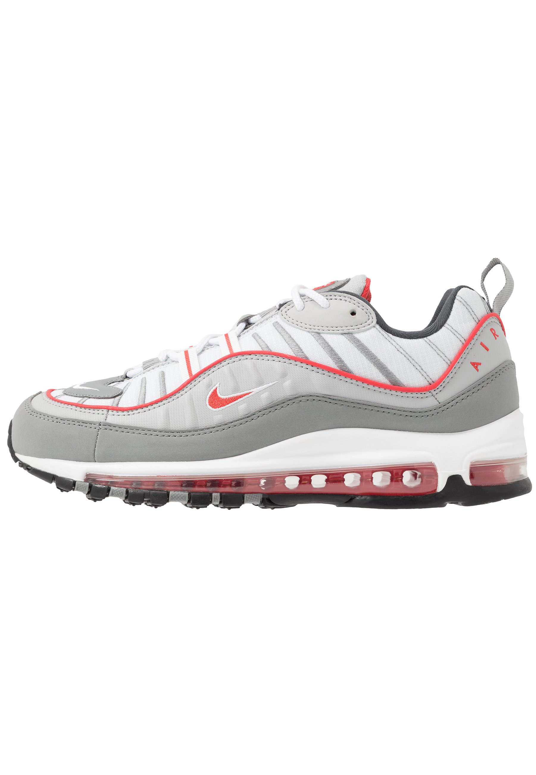 Nike Sportswear Air Max 98 Trainers Particle Grey Track Red Iron Grey Grey Fog White White Zalando Co Uk