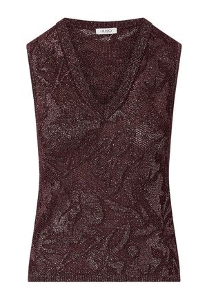 LIU JO, LIU JO LAMÉ LACE KNIT TOP - Μπλούζα - bordeaux