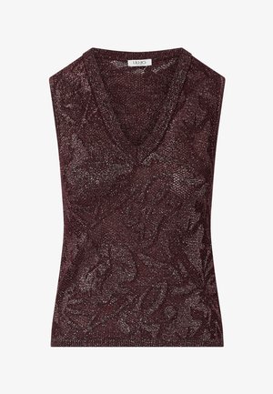 LIU JO, LIU JO LAMÉ LACE KNIT TOP - Débardeur - bordeaux