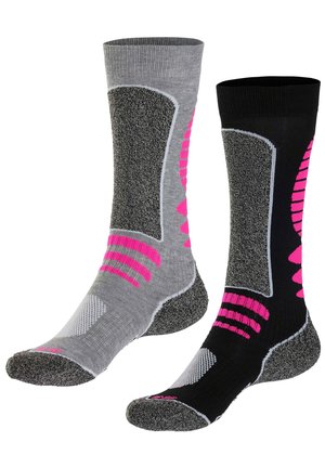 LASCANA Active SKI 2 PACK - Sportsocken - schwarz + hellgrau-meliert