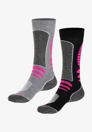 LASCANA Active, SKI 2 PACK - Sportsocken - schwarz + hellgrau-meliert