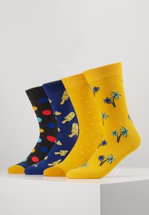JACYELLOW MIX SOCKS 4 PACK - Chaussettes - dark grey melange/persimmon orange