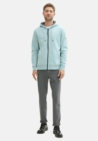 TOM TAILOR BASIC  - Felpa con zip - dusty mint blue