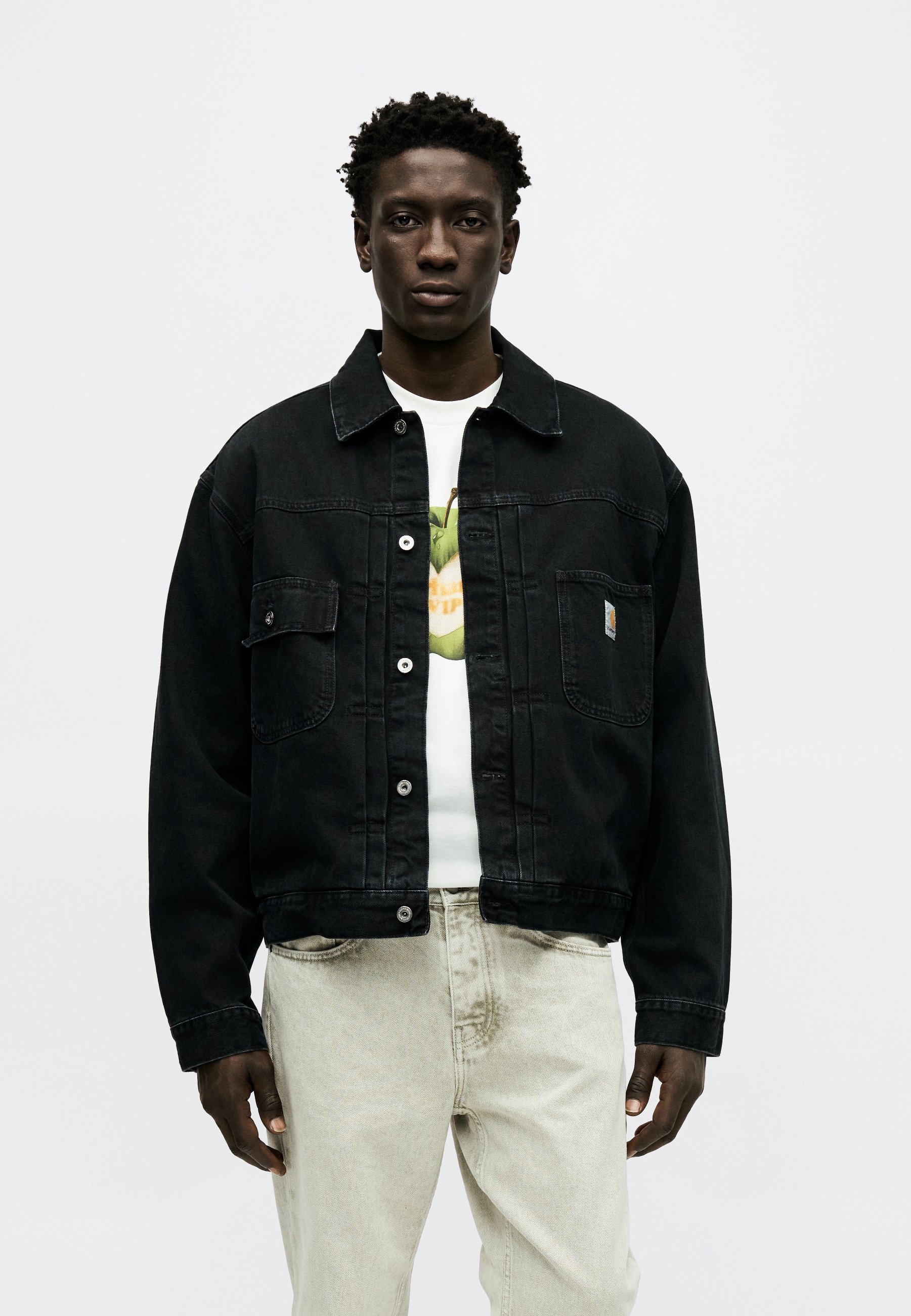 Carhartt WIP BELMAR SMITH - Denim jacket - black/black denim