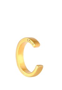 Goldfarbener offener Ring mit glatter, polierter Oberfläche und quadratischen Enden. Mit "925" gekennzeichnet, was auf den Silbergehalt hinweist.