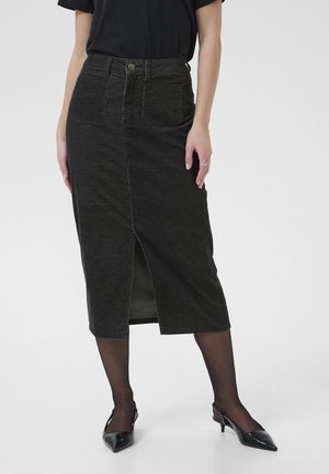 Kaffe Cord skirt - Gonna a tubino - black oyster
